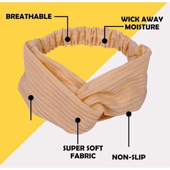 Women's Fabric Headbands, Front Knot Multi Color Soft Hair Accessories Boho Yoga - Picture 4 of 7